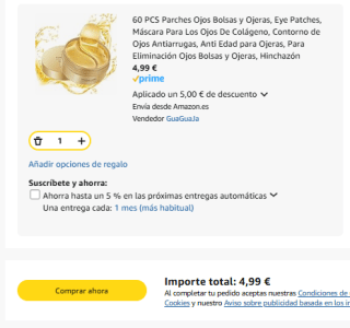60 Parches Ojos Bolsas y Ojeras De Colágeno, Contorno de Ojos Antiarrugas por 4,99€