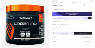 Infisport Creatina 300 gr - Creatina pura - 100 % Creapure - Mejora el rendimiento
