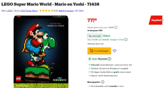 LEGO Super Mario World - Mario en Yoshi voor €77,99 bij Bol