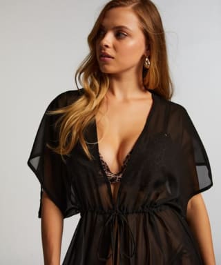 Kimono transparente Negro Mujer Hunkemoller por solo 12,50€