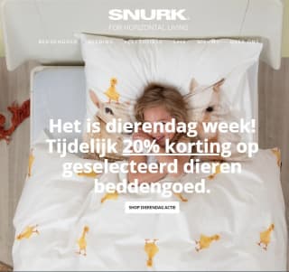 20% korting op geselecteerd dieren beddengoed bij Snurk Amsterdam