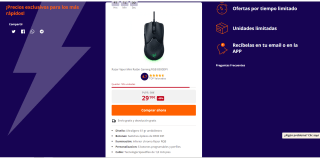 Razer Viper Mini Ratón Gaming RGB 8500DPI por 29,99€