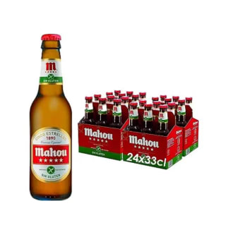 Pack 24 Botellas x 33 cl Mahou Cinco Estrellas Sin Gluten por 19,49€