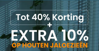 10% extra korting op houten jaloezieën bij 123jaloezie
