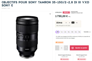 Objectif Tamron 35-150 Mm F/2-2.8 Di III VXD pour SONY E à 1790€