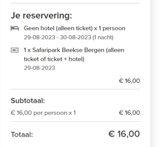 Safaripark Beekse Bergen (alleen ticket of ticket + hotel) voor €16 via Travelcircus