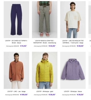 80% +10% korting op o.a. merken als Levi's / G-STAR / Timberland / Scotch & Soda