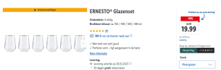 ERNESTO Glazenset (6-delig) voor €19,99 bij Lidl