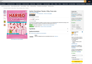 Haribo Chamallows Tubular 250g por Fresa-nata por 3,22€ y Promoción 3x2