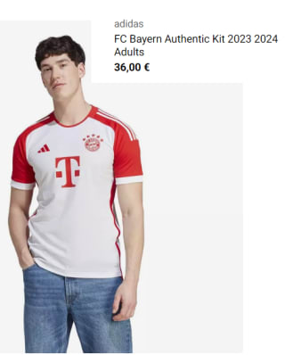 Camiseta 1ª Equipacion Adidas FC Bayern Munich 23/24 por 36€