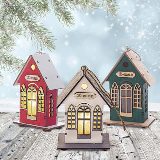 3 casitas adornos navidad con luz por 4,98€