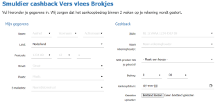 Smuldier cashback Vers vlees Brokjes