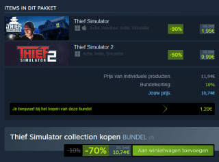 Thief Simulator collection bundel voor €10,74 via Steam