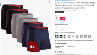 DANISH ENDURANCE Boxershorts Bamboe Viscose Heren Ondergoed 6-Pack voor €32,25 bij Amazon