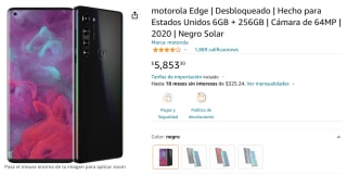 Motorola Edge 2020 Libre a $5,853 en Amazon