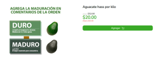 Aguacate Hass a $20 en Bodega Aurrera