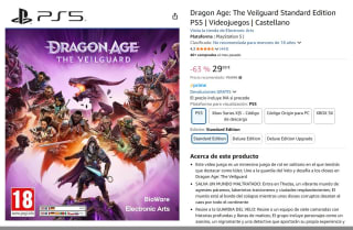 Juego Dragon Age: The Veilguard PS5 por 29,99€.