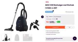 AEG VX8 Stofzuiger met Stofzak VX82-1-2ST voor €149 bij iBOOD