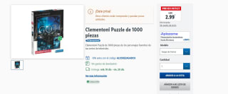Marca Clementoni Puzzle de 1000 piezas La casa de Papel o Juego de Tronos por 2,69€