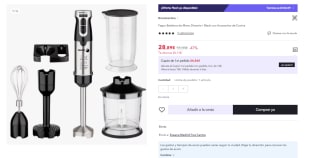 Fagor DivaMix Plus Black Batidora de Mano 1000W por 28.89€ (Cuenta Nueva 18.89€)