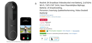 Reolink 2K Draadloze Videodeurbel met Batterij voor €104,99 bij Amazon