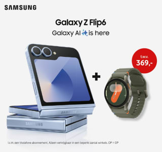 Samsung Galaxy Z Flip6 voor €360,- + Gratis Watch7 twv €369,- (Incl Vodafone abonnement €552,- totaal)