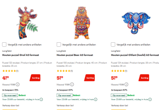 Diverse Longfield houten legpuzzels vanaf €3,99 bij Bol.