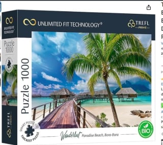 Puzzle marca Trefl-1000 Piezas, Cartón Más Grueso, Bio, EKO, Playa del Paraíso, Palmeras, por 7,70€
