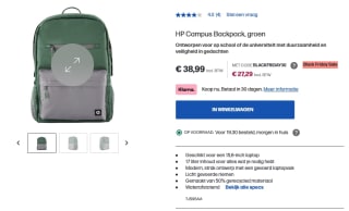HP Campus Backpack voor 19,53 euro ( met code )