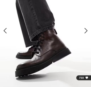Botas marrones con cordones de cuero Callum WALK LONDON por solo 30,37€
