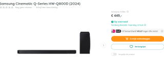 Samsung Cinematic Q-series HW-Q800D voor €449 bij Art and Craft
