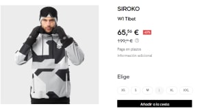 Chaqueta de Esqui de Hombre Siroko W1 Tibet por 65.56€