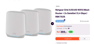 NETGEAR Orbi RBK762S - Mesh WiFi - AX5400 - Tri-Band - 3-Pack voor €369 bij Ibood