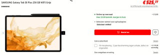 Samsung X800 Galaxy Tab S8+ WiFi 256GB voor €525,77