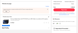 Samsung Galaxy Tab S9 FE 6GB+128GB + bolígrafo por 248,23€