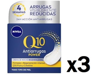 Pack 3 Nivea Q10 Power crema hidratante antiarrugas cuidado de noche de 50ml por 16.63€