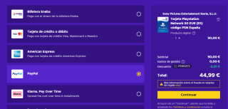 Tarjeta PSN de 50€ por 44,99€ pago por paypal