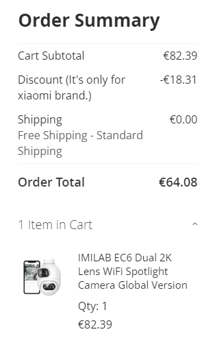 IMILAB EC6 Dual 2K Lens WiFi Spotlight beveiligingscamera voor €64,08 bij Gshopper