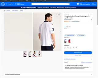 Polera Cuello Polo Jersey Línea Diagonal y Logo Bordado por solo $15.990