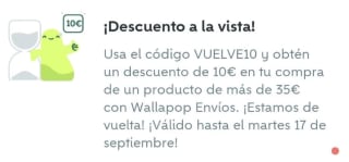 Oferta 10€ descuento en tus compras en Wallapop