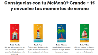 Toalla gratis con Mc Menú + 1€
