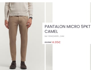 Pantalón de corte slim fit con 5 bolsillos Micro para Hombre por 14.95€