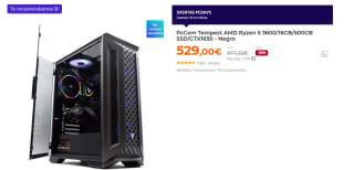 Ordenador PcCom Tempest AMD Ryzen 5 3600/16GB/500GB SSD/GTX1650 por 529€
