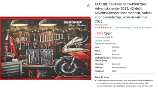 GEDORE Red 42-delig gereedschap adventskalender voor €26,62 bij Amazon
