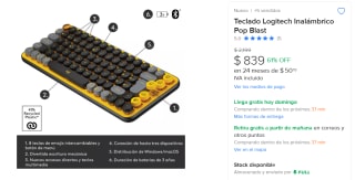 Teclado Logitech Inalámbrico Pop Blast $839 | Descuento Mercado Libre