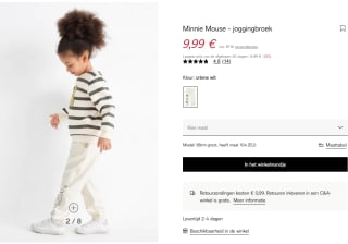 Minnie Mouse joggingbroek voor €9,99 bij de C&A