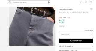 Cinturón de piel para hombre Adolfo Domínguez por 19€