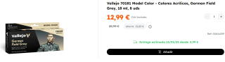 Set Vallejo Model Color 8 u. (18 ml.) German Field Grey por 12.99€