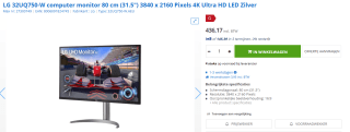LG 32UQ750-W 31.5" monitor voor €436,17 bij Max ICT