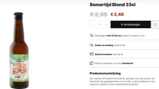 Radio 10 Somertijd Blond 33cl voor €2,40 bij Topdrinks